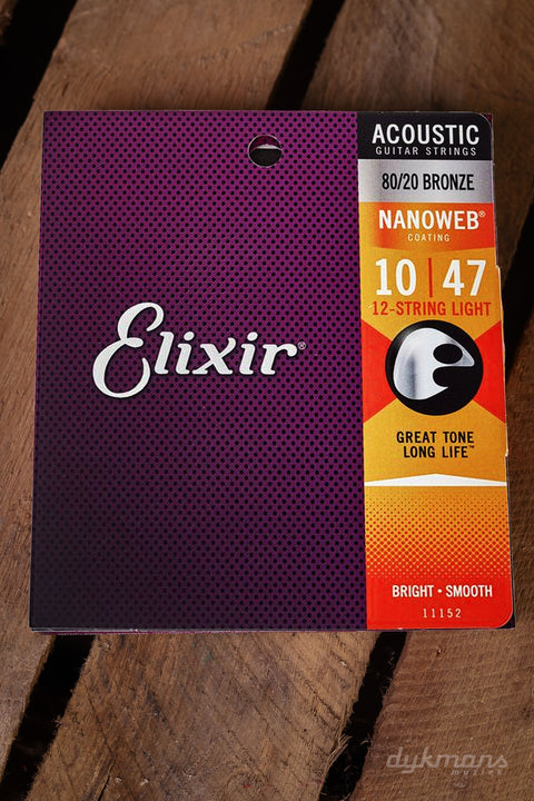 Elixir Acoustic Nanoweb 80/20 Bronze 12-String Light 10-47
