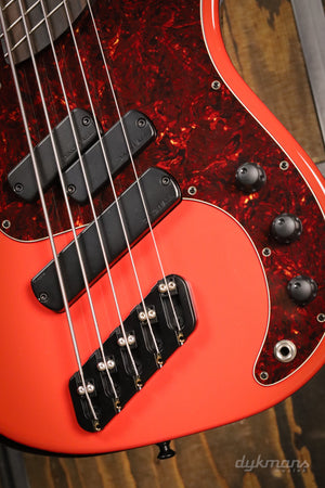 Dingwall Custom Shop Super P/J 5 Fiesta Red Trans Black Back