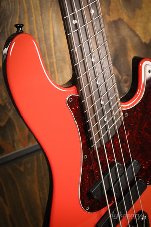 Dingwall Custom Shop Super P/J 5 Fiesta Red Trans Black Back