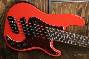 Dingwall Custom Shop Super P/J 5 Fiesta Red Trans Black Back