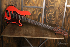 Dingwall Custom Shop Super P/J 5 Fiesta Red Trans Black Back