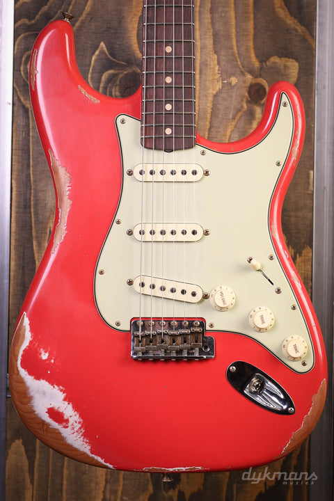 Fender Custom Shop Limited Edition 63 Stratocaster Heavy Relic Aged Fiesta Red