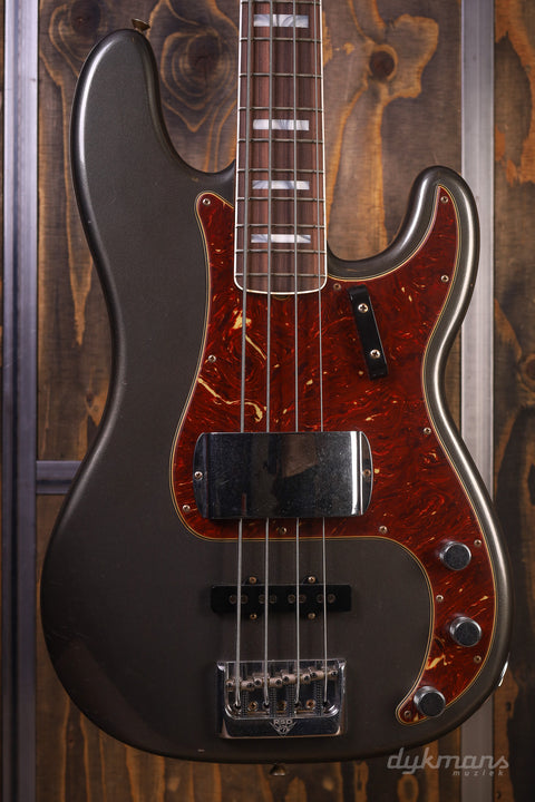 (GERESERVEERD) Fender Custom Shop Limited Edition P-Bass Special Journeyman Relic Charcoal Frost Metallic