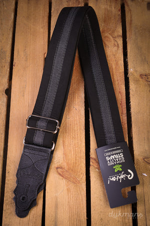RightOn Guitar Strap Plain Black Standard Plus