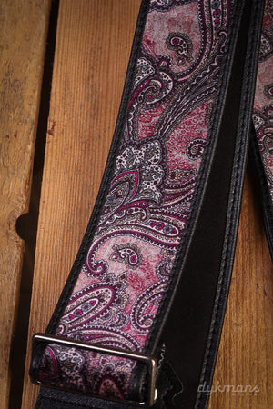RightOn Guitar Strap Paisley Velvet Burgundy Talisman