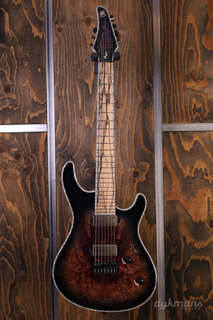 Mayones Regius 7 Burl Maple 5A Galaxy Eye Purple