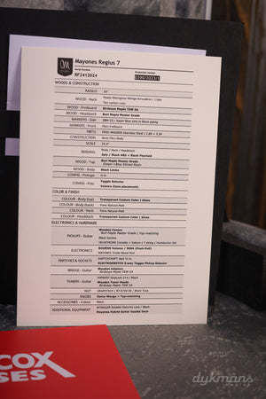 Mayones Regius 7 Buckeye Burl Master Grade Custom Color PRE-ORDER