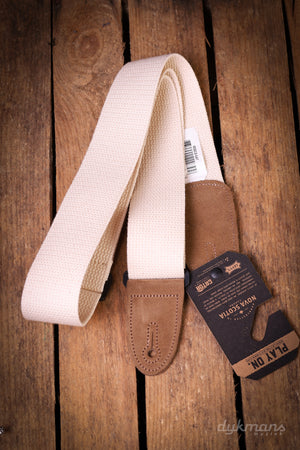 Levy's 5cm Wide Cotton Guitar Strap - Natural