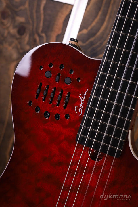 Godin ACS Multiac Grand Concert Quilted Maple Trans Red