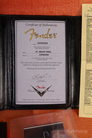 Fender Custom Shop 1961 Jazz Bass Heavy Relic Faded Aged Daphne Blue