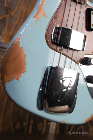 Fender Custom Shop 1961 Jazz Bass Heavy Relic Faded Aged Daphne Blue