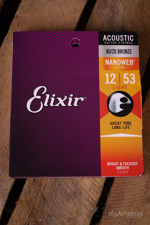 Elixir Acoustic Nanoweb 80/20 Bronze Light 12-53