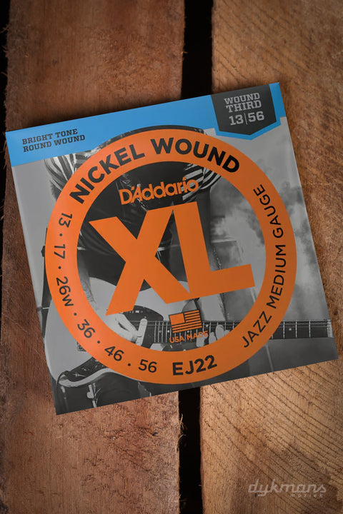 D'addario Nickel Wound Jazz Medium Gauge 13-56