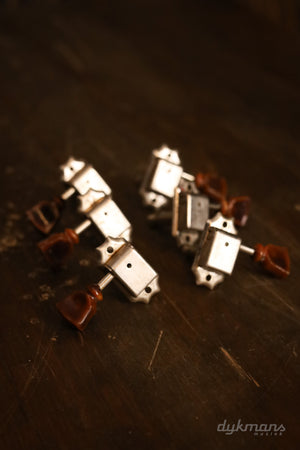 Kluson 3+3 Gibson-style Aged Limited Edition VTR Tuners, Single Line/Single Ring, Nickel
