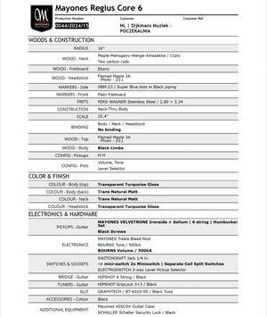 Mayones Regius Core 6 Flame Maple Turquoise Gloss PRE-ORDER