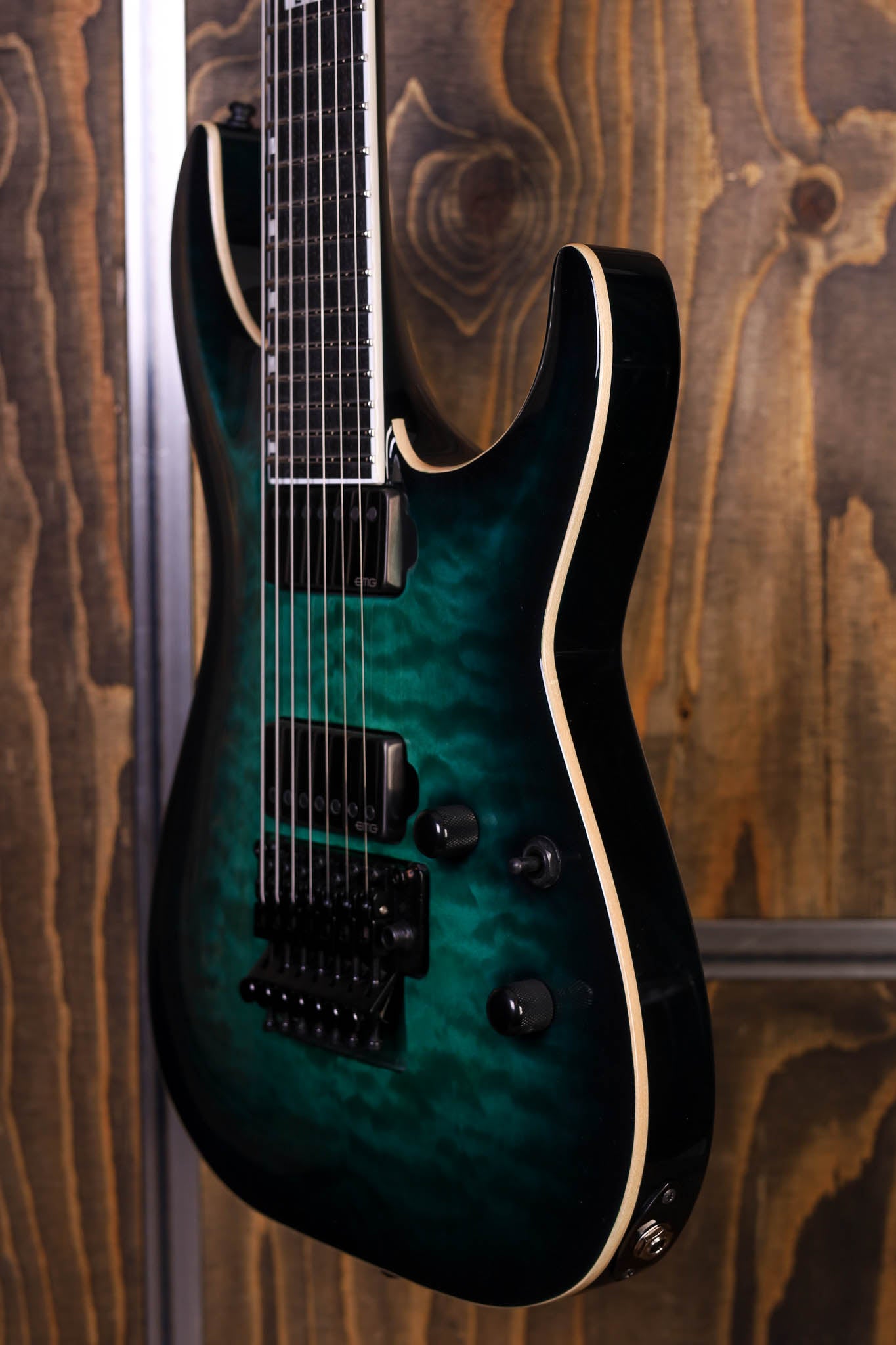 ESP E-II Horizon FR-7 Black Turquoise Burst – Dijkmans Muziek