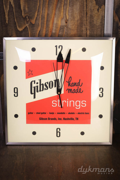 Gibson Vintage Lighted Wall Clock, Handmade Strings