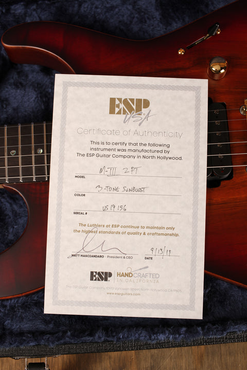 ESP USA M-III 2PT 3-Tone Sunburst